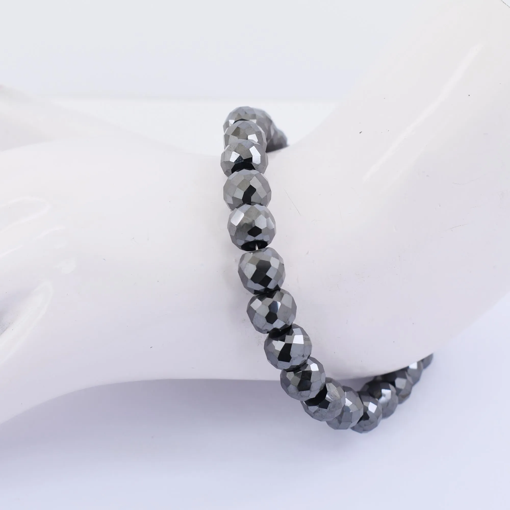 AAA Certified 8 mm Black Diamond Beaded Bracelet, Latest Collection & Ideal Gift for Birthday