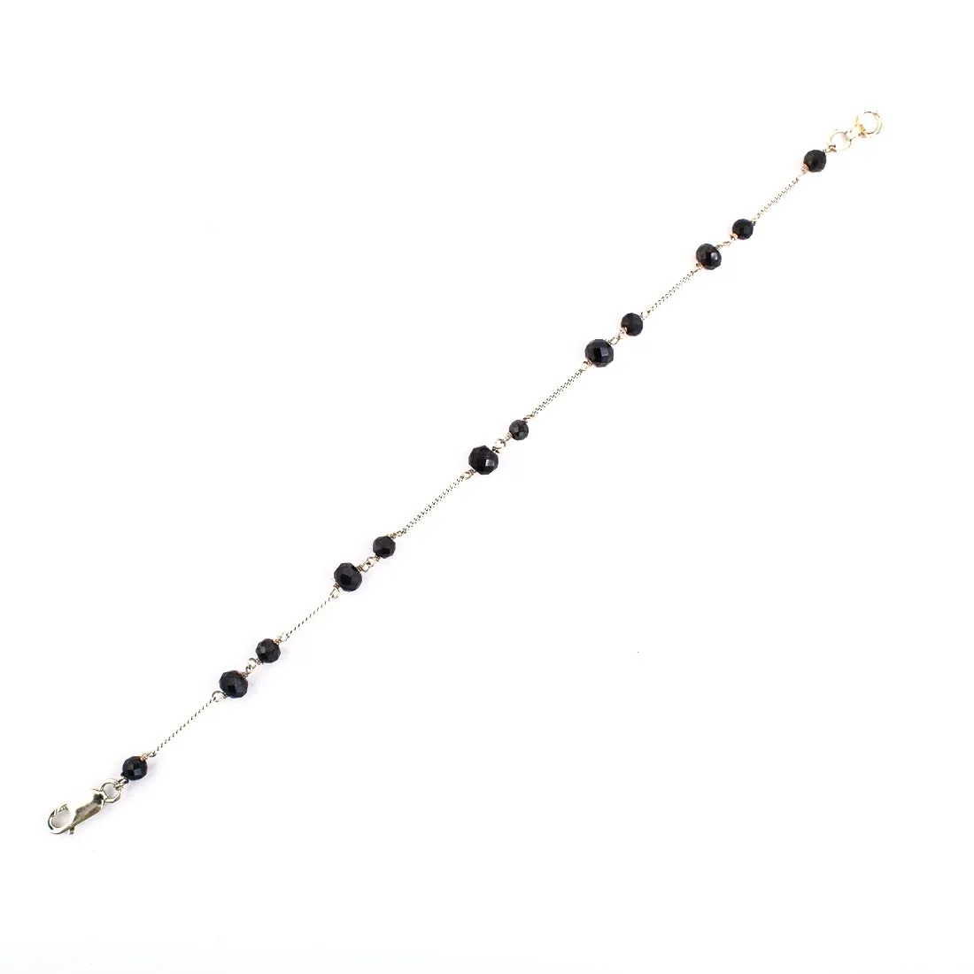 AAA Certified Designer Black Diamond Chain Bracelet in Sterling Silver, Great Luster & New Style