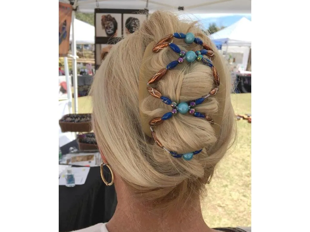 African Butterfly Hair Comb - Dalena White Pearl 30
