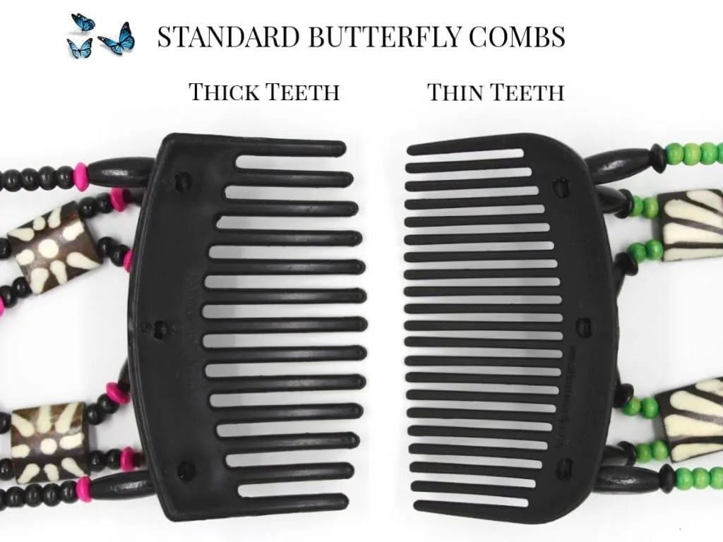 African Butterfly Hair Comb - Dalena White Pearl 30