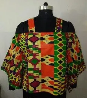 African Print Cold Shoulder Top