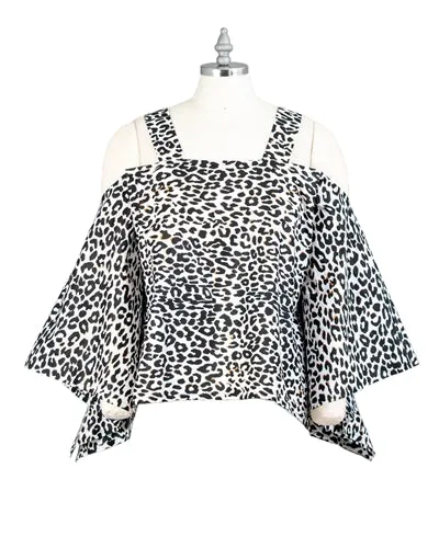 African Print Cold Shoulder Top