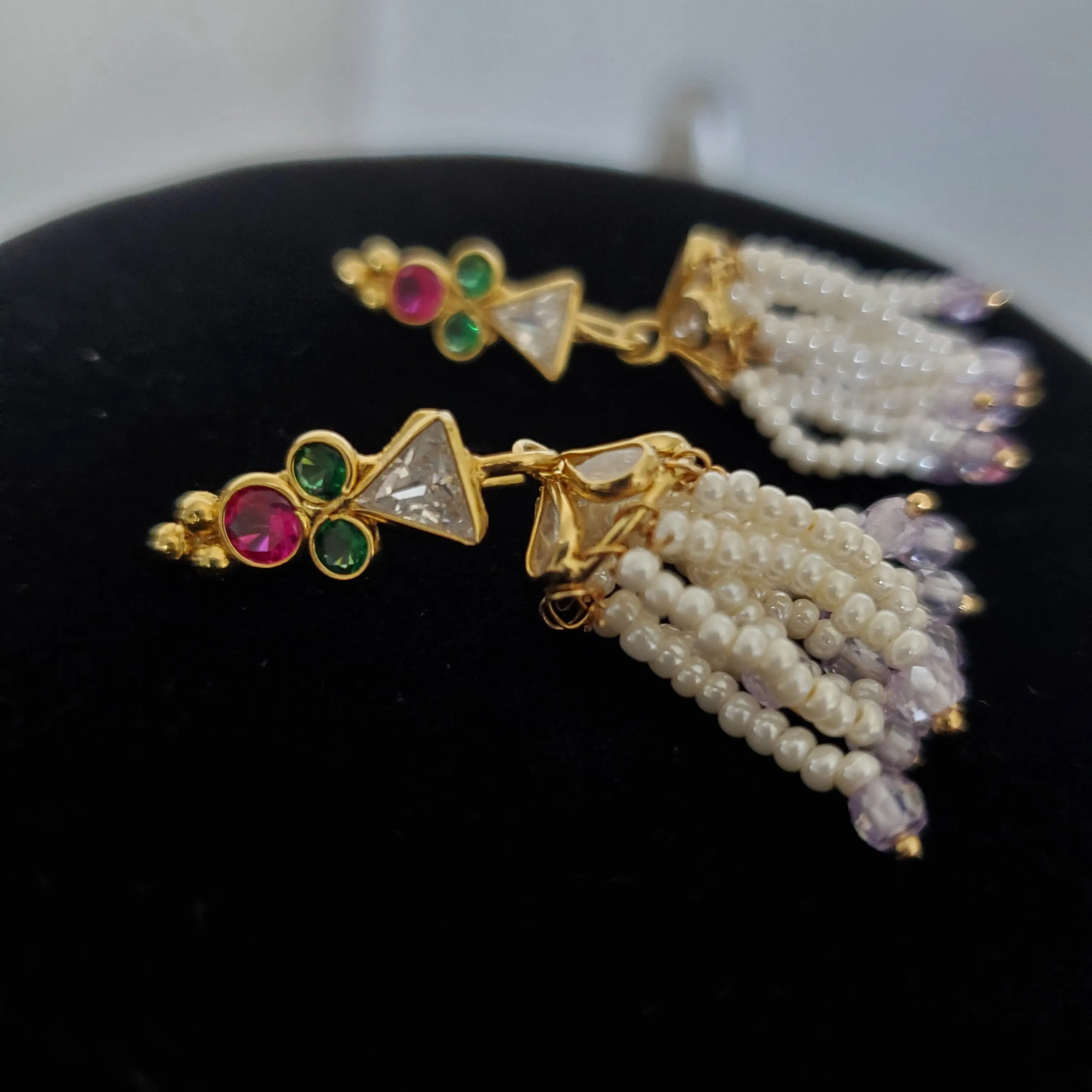 Akira Purple Polki Long Maala Set