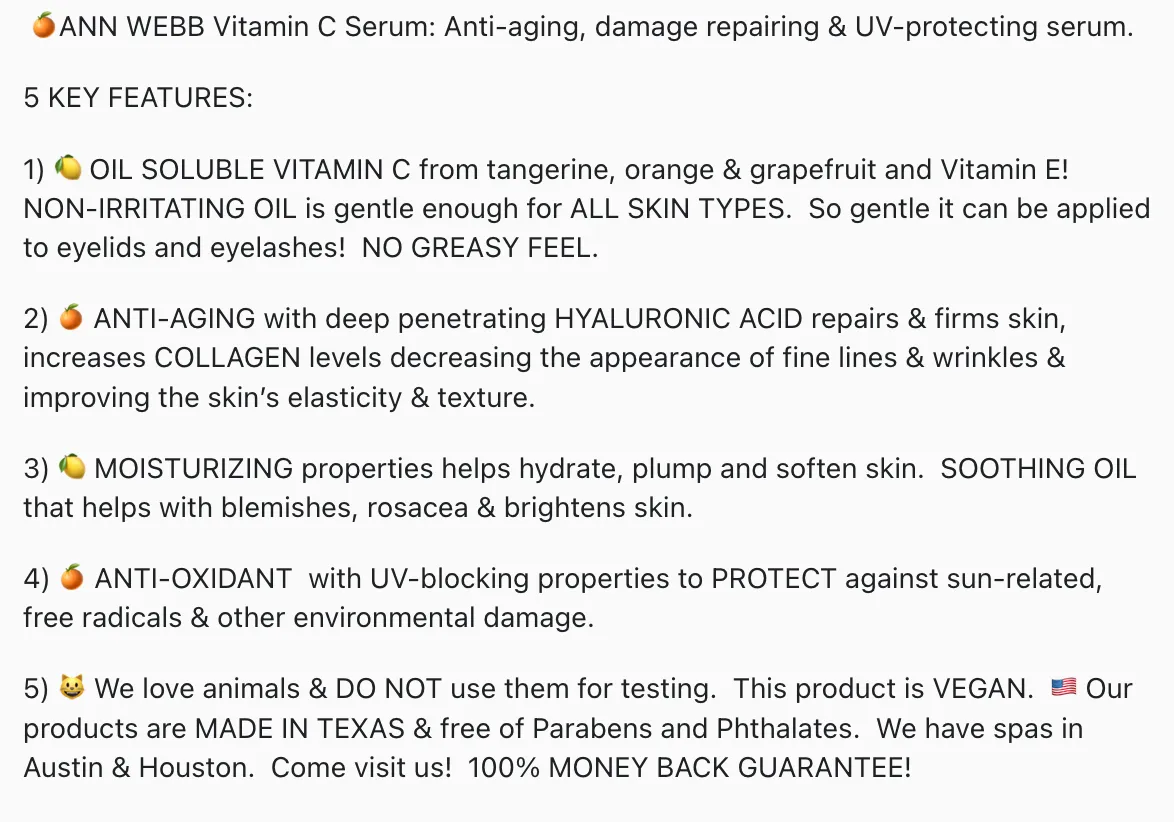ANN WEBB Vitamin C Serum