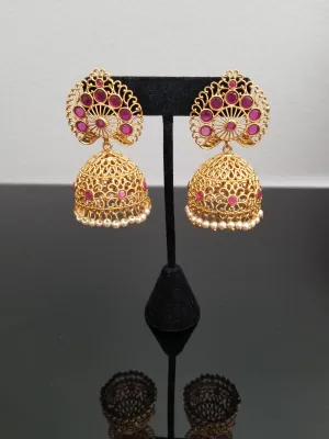 Antique Jhumkis With Gold Plating