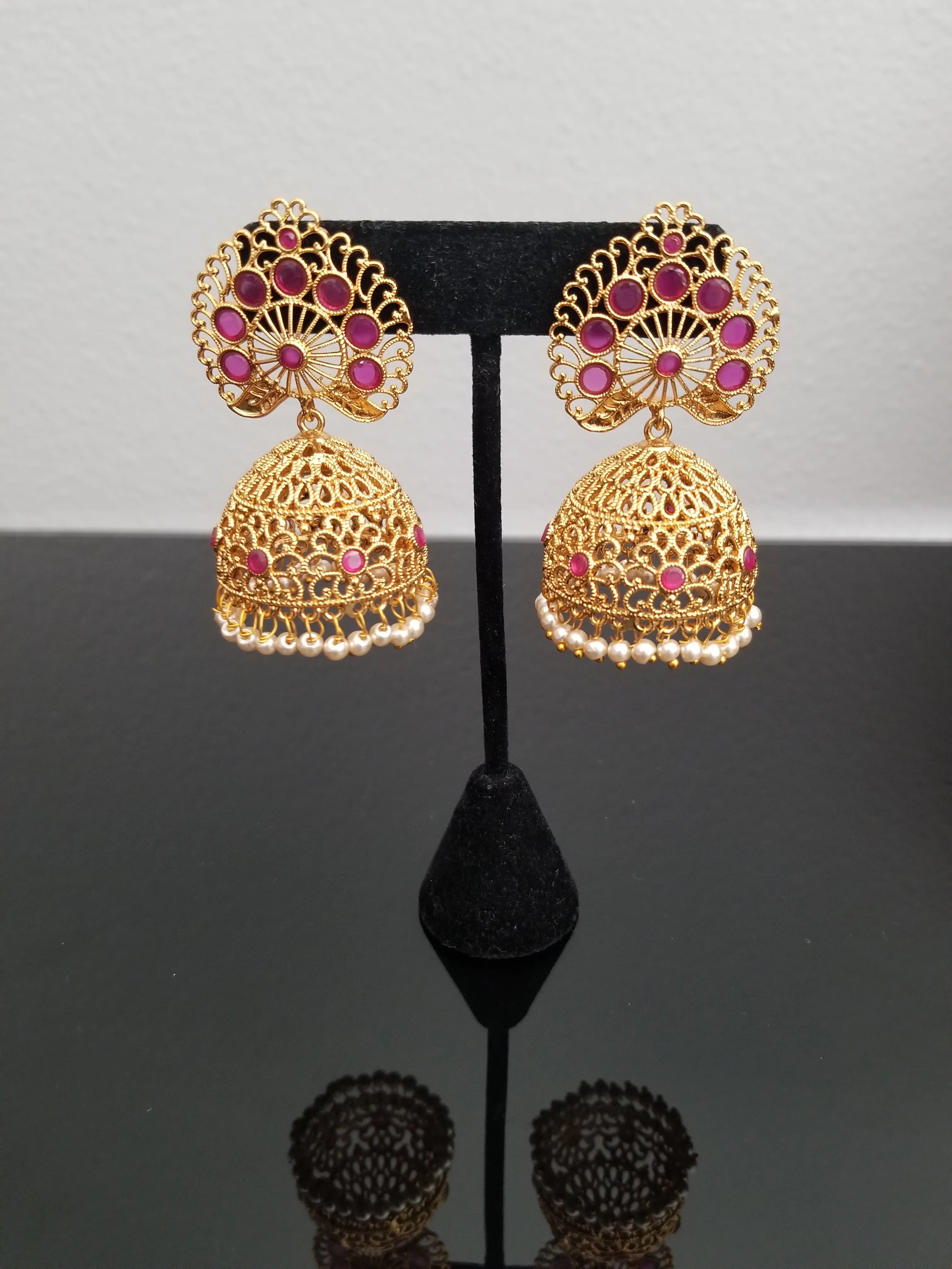 Antique Jhumkis With Gold Plating