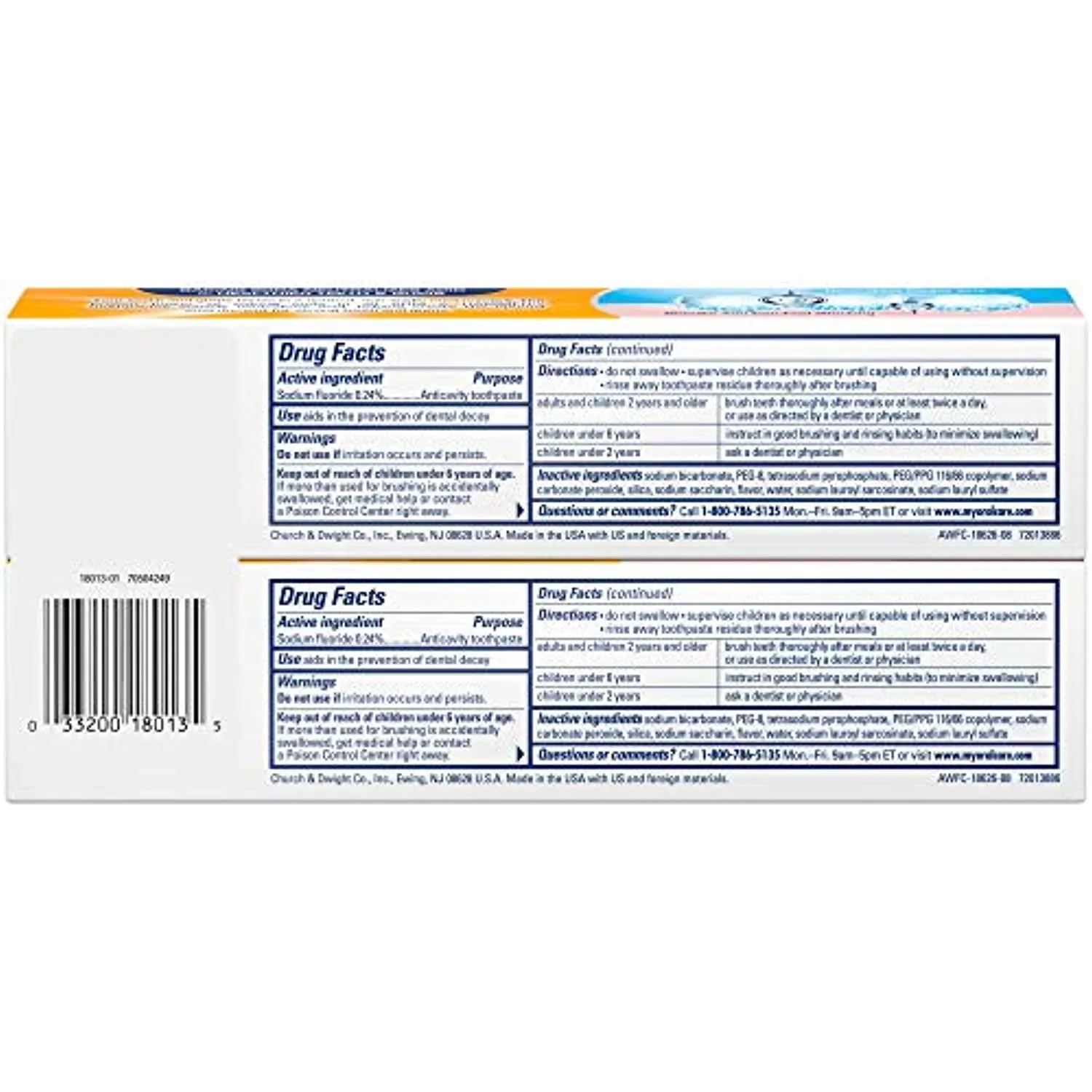Arm & Hammer Advance White Extreme Whitening with Stain Defense, Fresh Mint, 6 oz Twin Pack (Packaging May Vary)