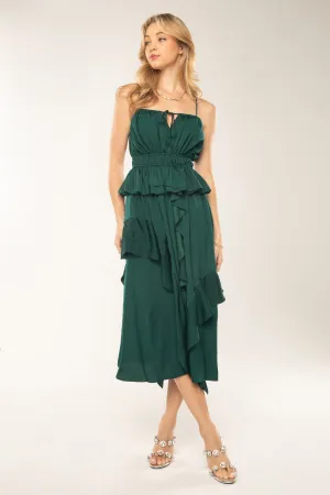 Asymmetric Tiered Midi Dress