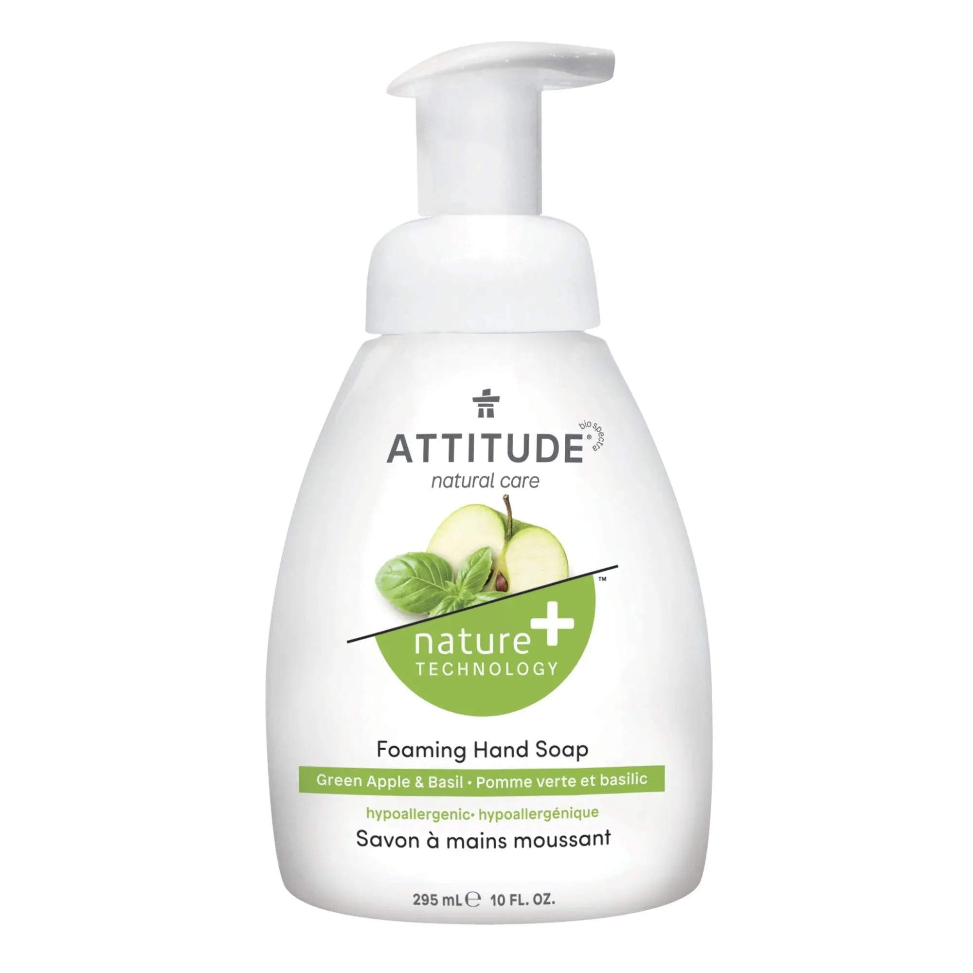 Attitude Foaming Hand Soap Green Apple and Basil, 295mL