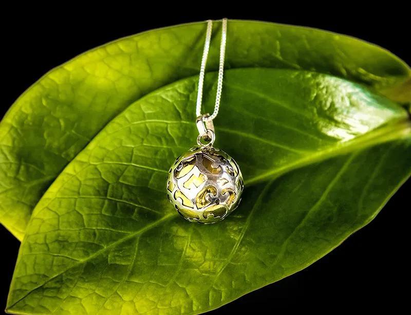Bali "Two Tone Scroll" Sterling Silver Fair Trade Dream Ball
