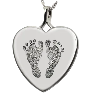 B&B Heart 2 Footprints Pendant