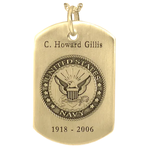B&B Military Emblem Dog Tag Pendant