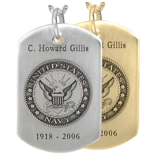 B&B Military Emblem Dog Tag Pendant