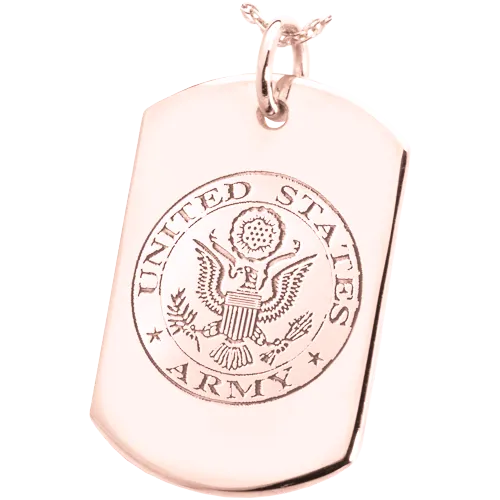 B&B Military Emblem Dog Tag Pendant