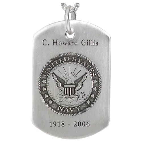 B&B Military Emblem Dog Tag Pendant