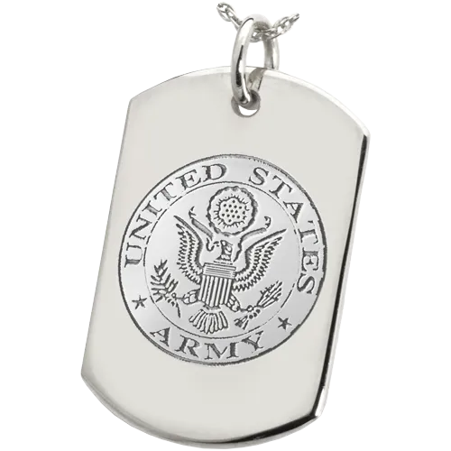 B&B Military Emblem Dog Tag Pendant