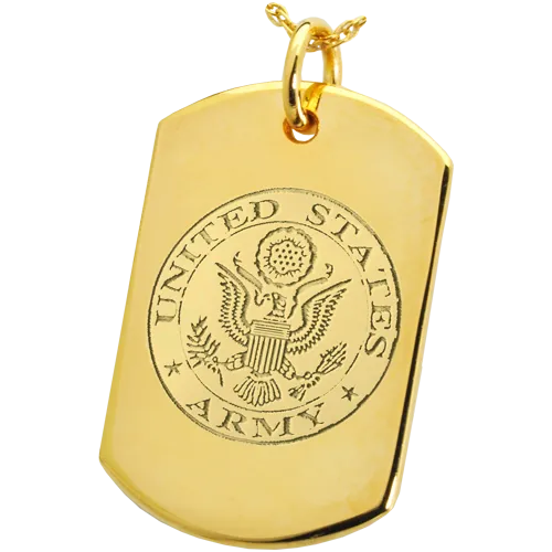 B&B Military Emblem Dog Tag Pendant