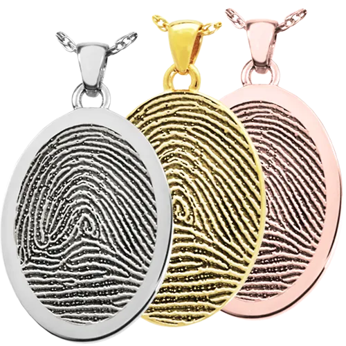 B&B Oval Fingerprint Pendant