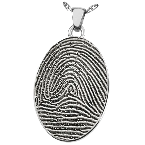 B&B Oval Fingerprint Pendant