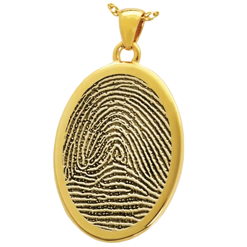 B&B Oval Fingerprint Pendant