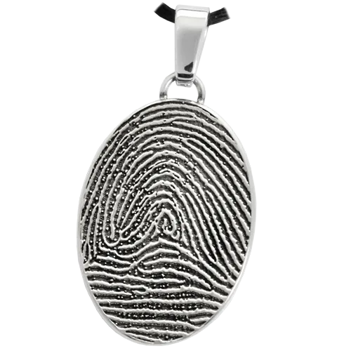 B&B Oval Fingerprint Pendant