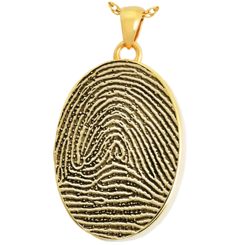 B&B Oval Fingerprint Pendant