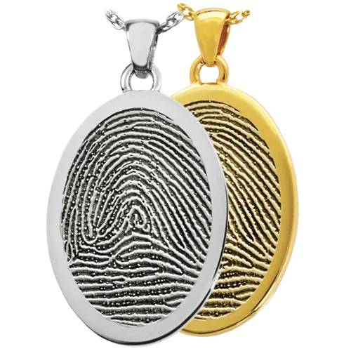 B&B Oval Fingerprint Pendant