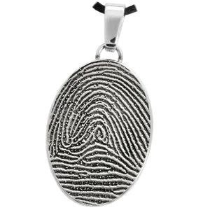 B&B Oval Fingerprint Pendant