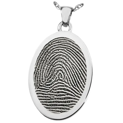 B&B Oval Fingerprint Pendant