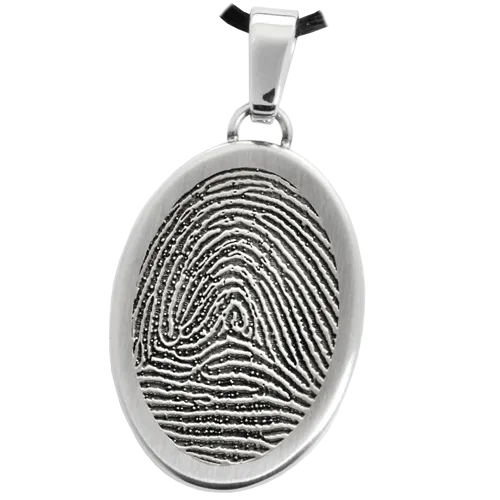 B&B Oval Fingerprint Pendant