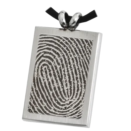 B&B Rectangle Fingerprint Pendant