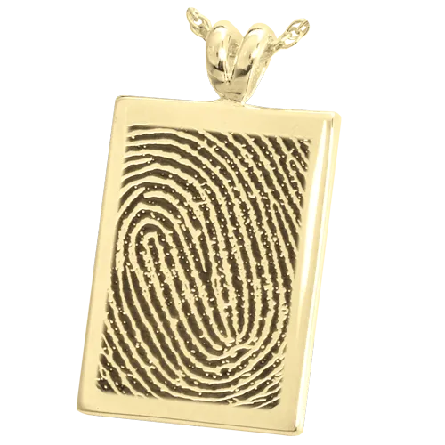 B&B Rectangle Fingerprint Pendant