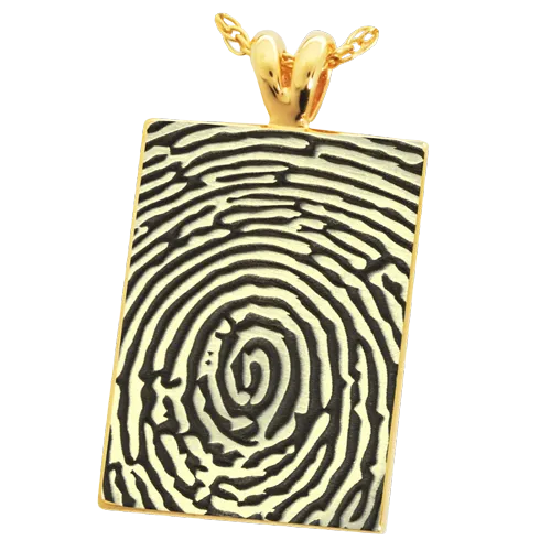 B&B Rectangle Fingerprint Pendant