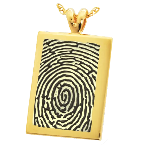 B&B Rectangle Fingerprint Pendant