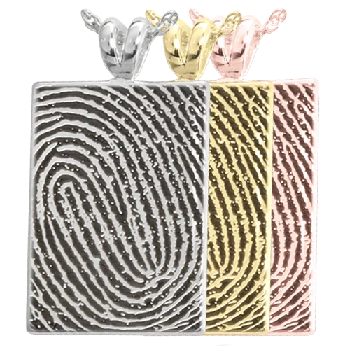 B&B Rectangle Fingerprint Pendant