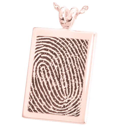 B&B Rectangle Fingerprint Pendant