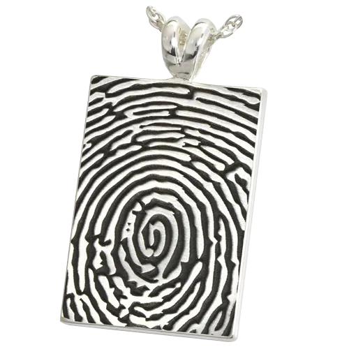B&B Rectangle Fingerprint Pendant