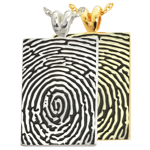 B&B Rectangle Fingerprint Pendant