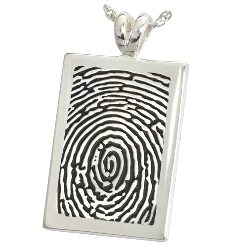 B&B Rectangle Fingerprint Pendant