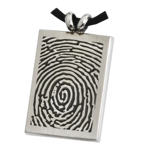 B&B Rectangle Fingerprint Pendant