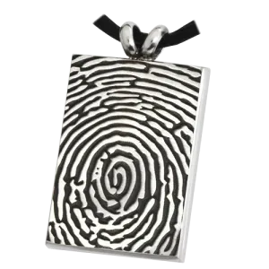 B&B Rectangle Fingerprint Pendant