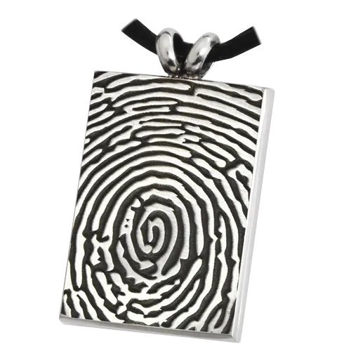 B&B Rectangle Fingerprint Pendant