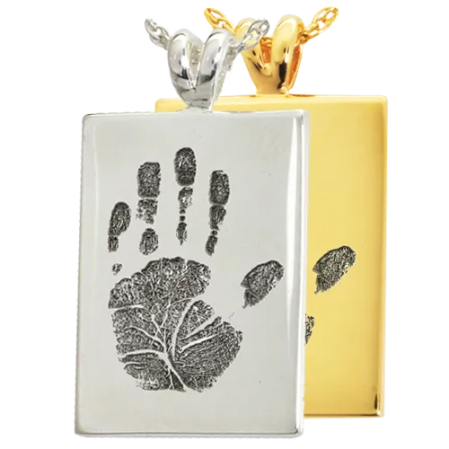 B&B Rectangle Handprint Pendant