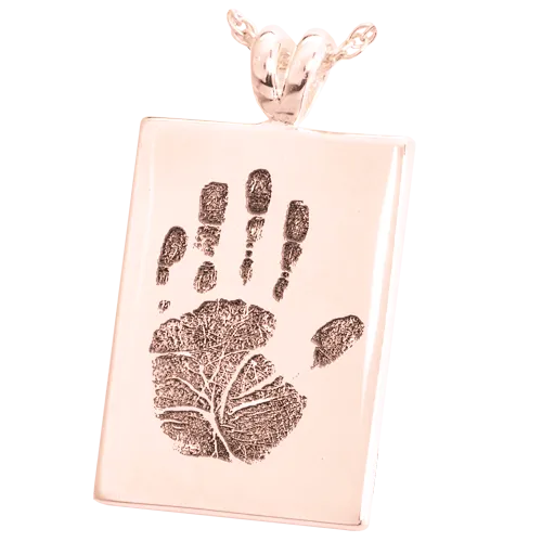 B&B Rectangle Handprint Pendant