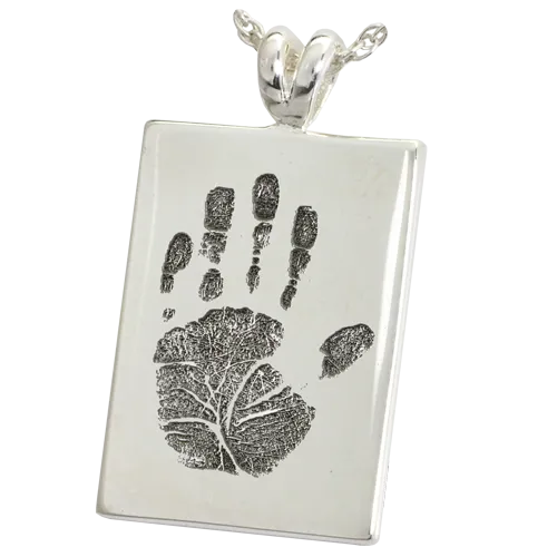 B&B Rectangle Handprint Pendant