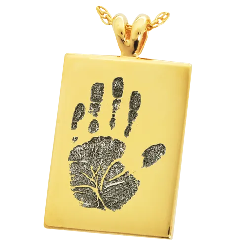 B&B Rectangle Handprint Pendant