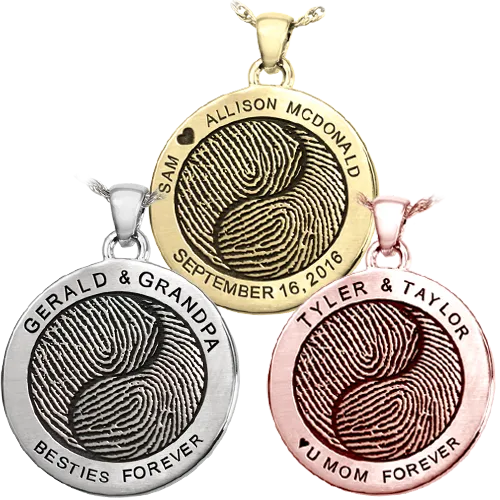 B&B Round 2 Fingerprints Yin Yang Pendant