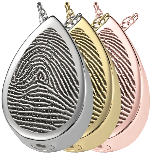 B&B Teardrop Fingerprint Pendant
