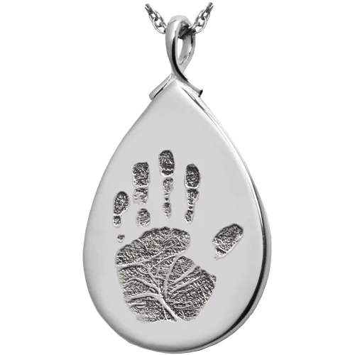 B&B Teardrop Handprint Pendant