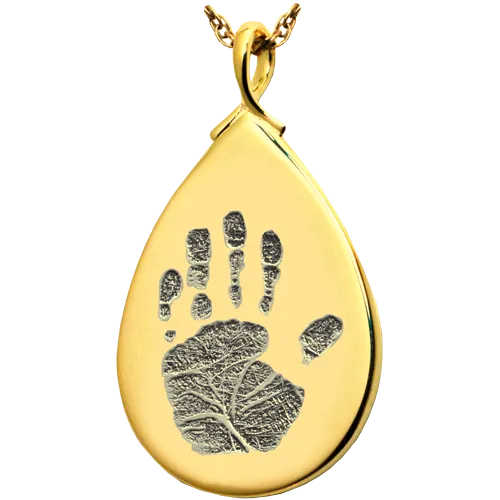 B&B Teardrop Handprint Pendant
